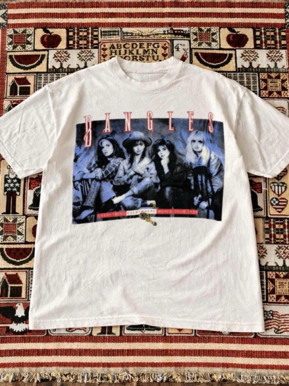Gildan White The Bangles Graphic Short-Sleeve Tee